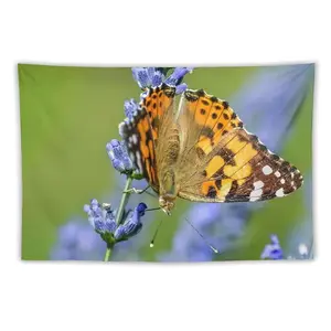 Kain Permadi Gantung Modern untuk Dekorasi Dinding Ruang Tamu & Kamar Tidur Motif Kupu-Kupu & Bunga Warna-Warni Tambahkan Sentuhan Elegan