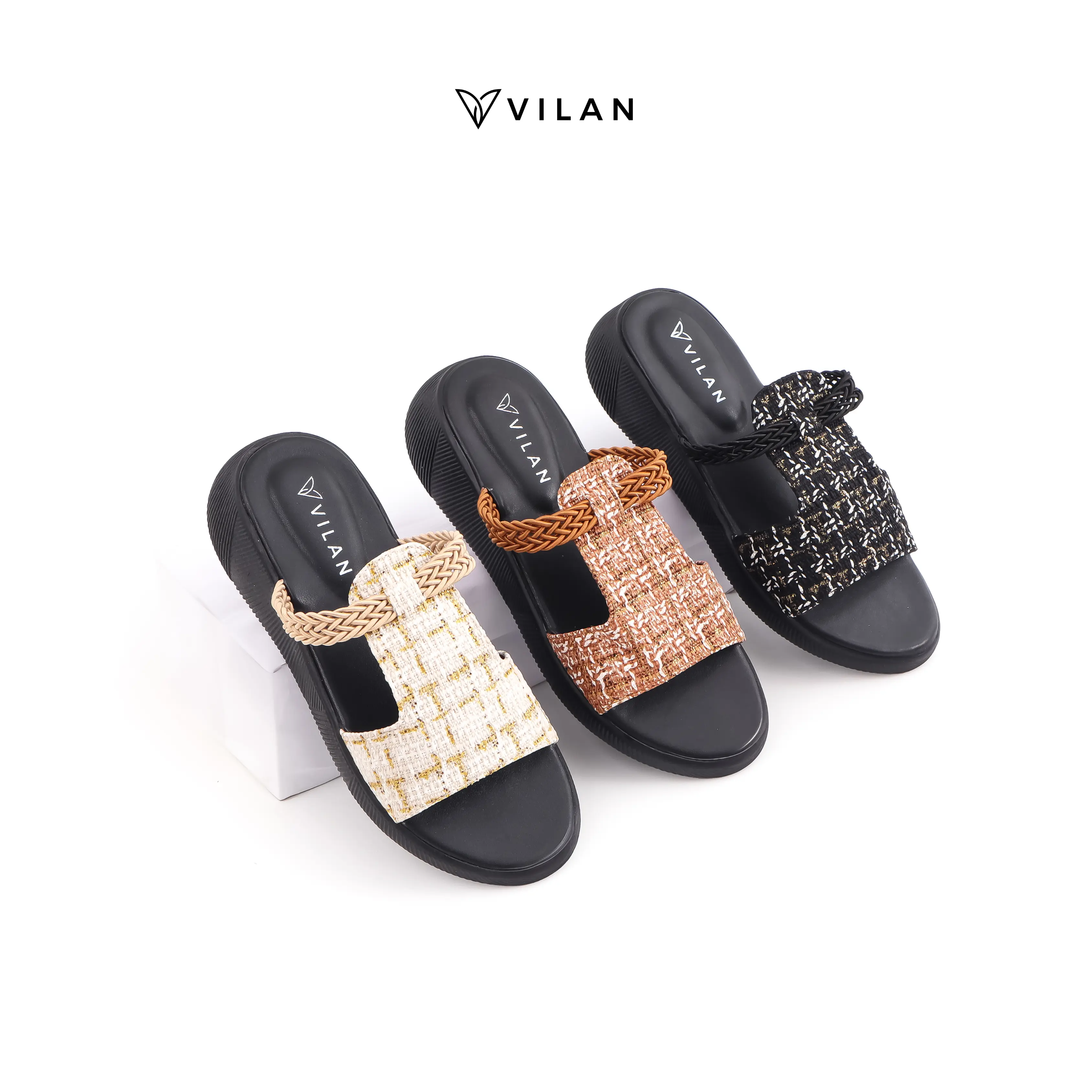 JENNIE VILAN SENDAL WANITA WEDGES 3 CM PREMIUM PLATFORM HAK TINGGI KOREA STYLE Sandal