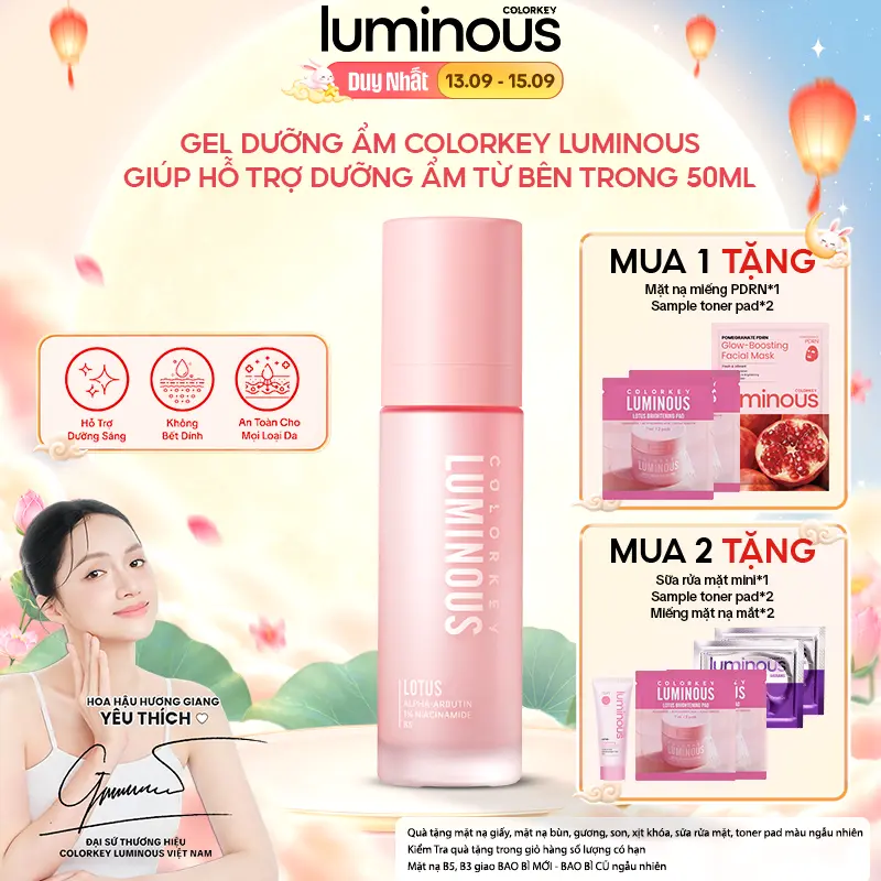 Gel Dưỡng Ẩm Colorkrkey Luminous Giúp Hỗ Trợ Dưỡng Ẩm Từ Bên Trong 50ml
