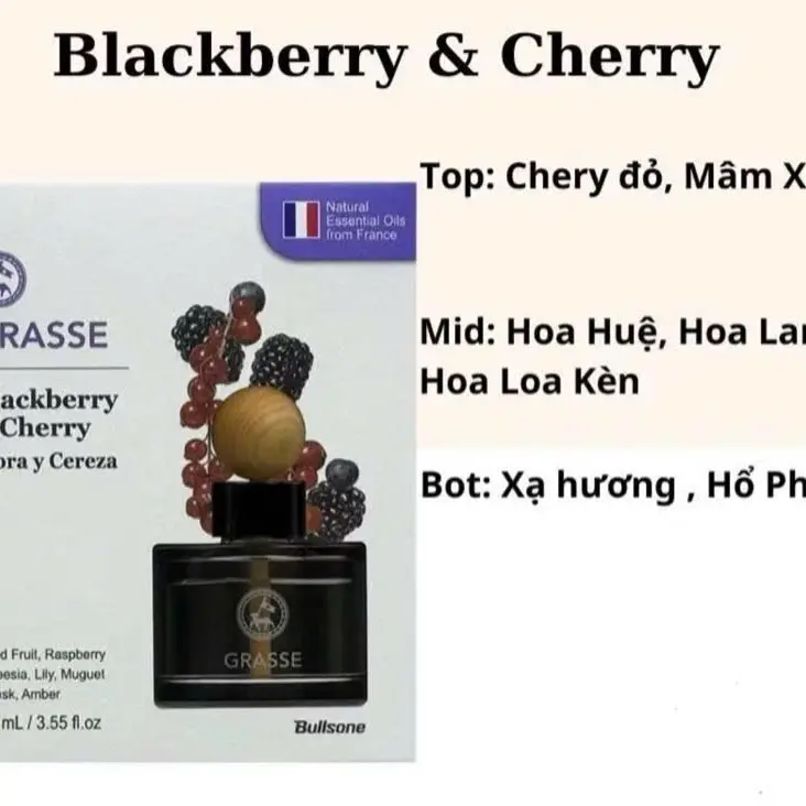 Nước hoa xe hơi chính hãng Grasse Bullsone Korea hương cherry 105ml 3