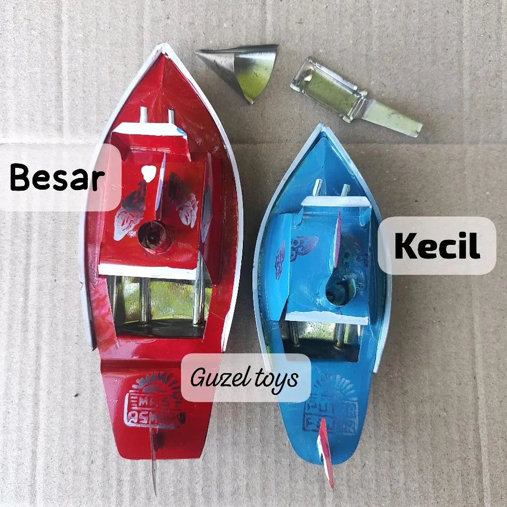 MAINAN KAPAL PERAHU OTOK OTOK TRADISIONAL Nostalgia Ukuran Besar dan Kecil Lengkap dengan Corong dan Tempat Sumbu