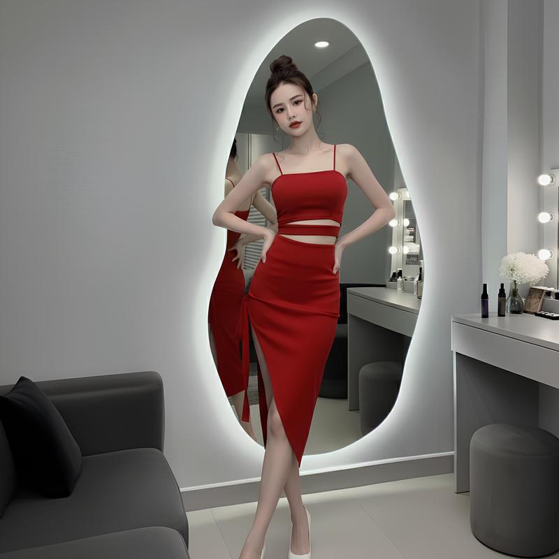 dambody [BD9031] Váy Dài Body Hai Dây Cut Out Eo Xẻ Tà Đính Nơ - Đầm Dự Tiệc Sang Trọng Quyến Rũ