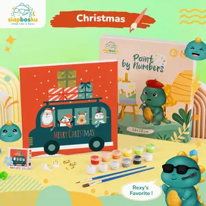 SIAP BOSKU PAINT BY NUMBER KANVAS LUKIS 20X20 CM | CHRISTMAS | DIY LUKISAN ESTETIK ANTI GADGET