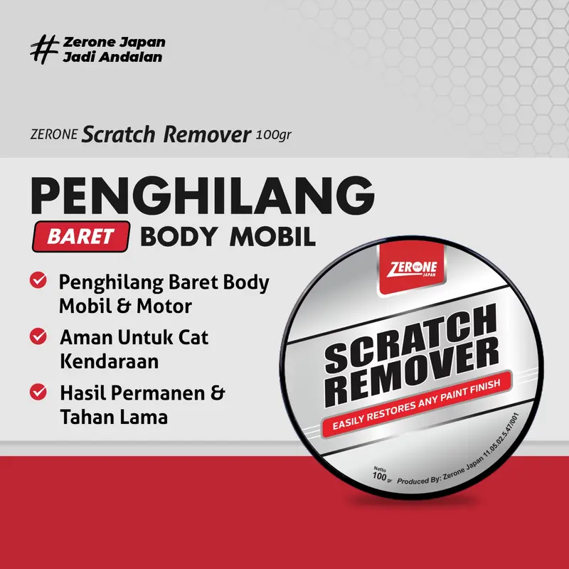 ZERONE Scratch Remover 100 gram - Penghilang Baret Body Mobil Motor Mudah Digunakan Car Paint 0