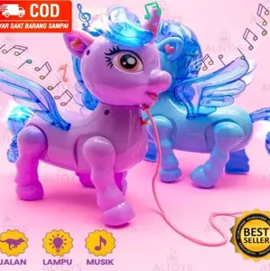 Mainan Figur Figurin Little Pony Kuda Berjalan Unicorn Anak Baterai Remote