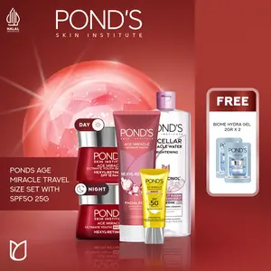 [FREE Biome Hydra Gel 2gr x 2] Ponds Age Miracle Travel Size Set with SPF50 25g