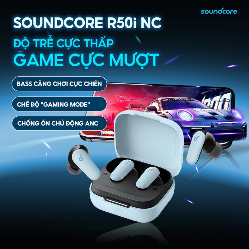 [HOT] Tai nghe bluetooth không dây chống ồn Soundcore R50i NC chống ồn ANC | Chống nước và bụi IP54 | 40 giờ phát nhạc- Tai nghe không dây- Tai nghe bluetooth pin trâu- Bảo hành 18 tháng- Hàng chính hãng