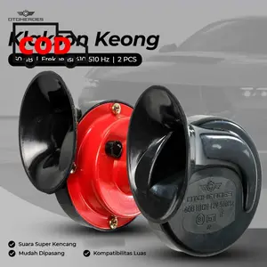 Klakson Keong Mobil 12 Volt Suara Kencang 2 PCS Air Horn 300dB Tenaga Besar Mudah Dipasang untuk Semua Jenis Kendaraan