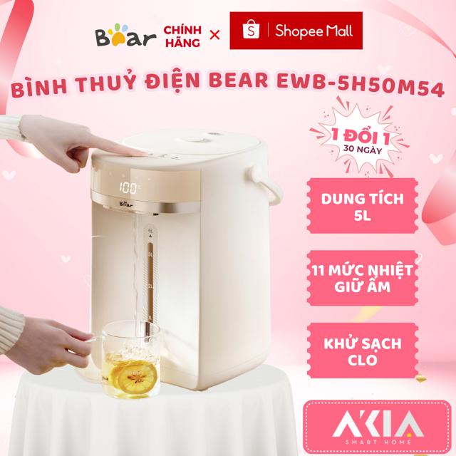 Bình thủy điện 5L đun nước giữ ấm khử clo pha sữa tiện lợi cho mẹ và bé