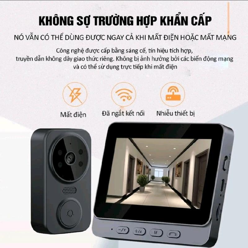 Chuông cửa không dây, Chuông cửa Camera S16 đàm thoại 2 chiều, lưu hình ảnh,…