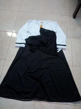 Product Review of set gamis hitam putih /seragam sekolah anak Paud TK MD bahan katun toyobo usia 3-11tahun Katun Polos Hitam Putih from m**# 0