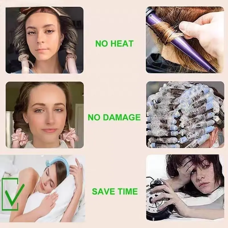 (HelloGirl) B28 rambut tanpa catokan Rambut Keriting Alat Pengeriting Rambut Tanpa Panas Heatless Curl Hair Curling 3