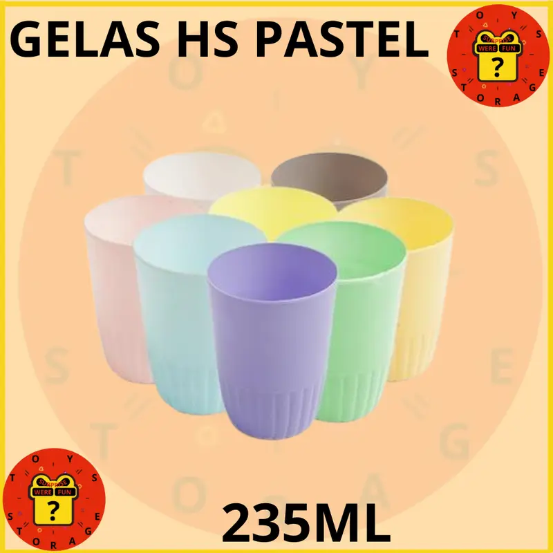 TI - GELAS HS 235 ML GELAS MINUM TEH KOPI PLASTIK PASTEL TERMURAH 0