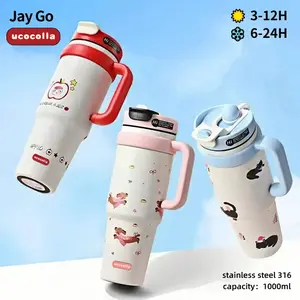 Jay Go 316 tumbler Stainless 1 Liter Botol Minum Portable Tumbler Tahan Panas Dingin Botol minum besar