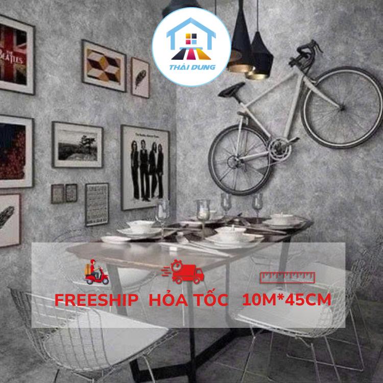 Giấy dán tường xi măng 10 Mét có sẵn keo chống nước khổ rộng 45cm