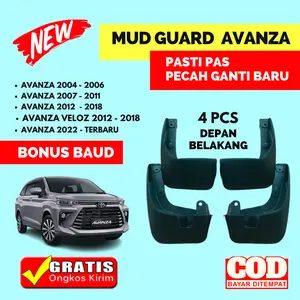 Spakbor Mud Guard Karpet Lumpur Avanza Lama All new Avanza Veloz Kuat Elastis Tahun 2004 sampai 2024 Penahan lumpur Avanza tahun 2012 2014 2016 2018