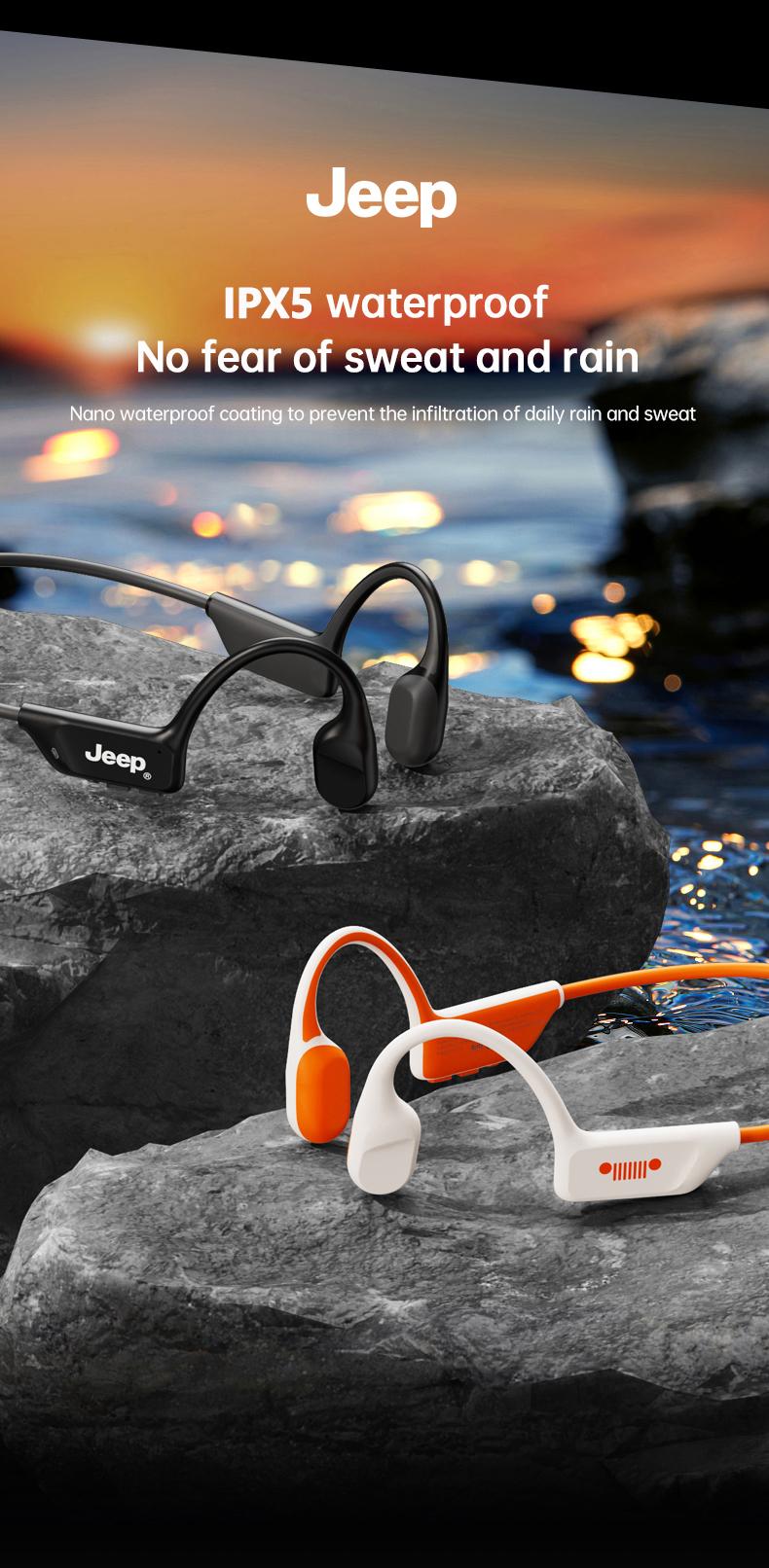 Jeep EC006 Bone Conduction Wireless Earphones HiFi Sound Quality Low Latency Bluetooth Headphones Long Standby IPX5 Waterproof Sports Headset