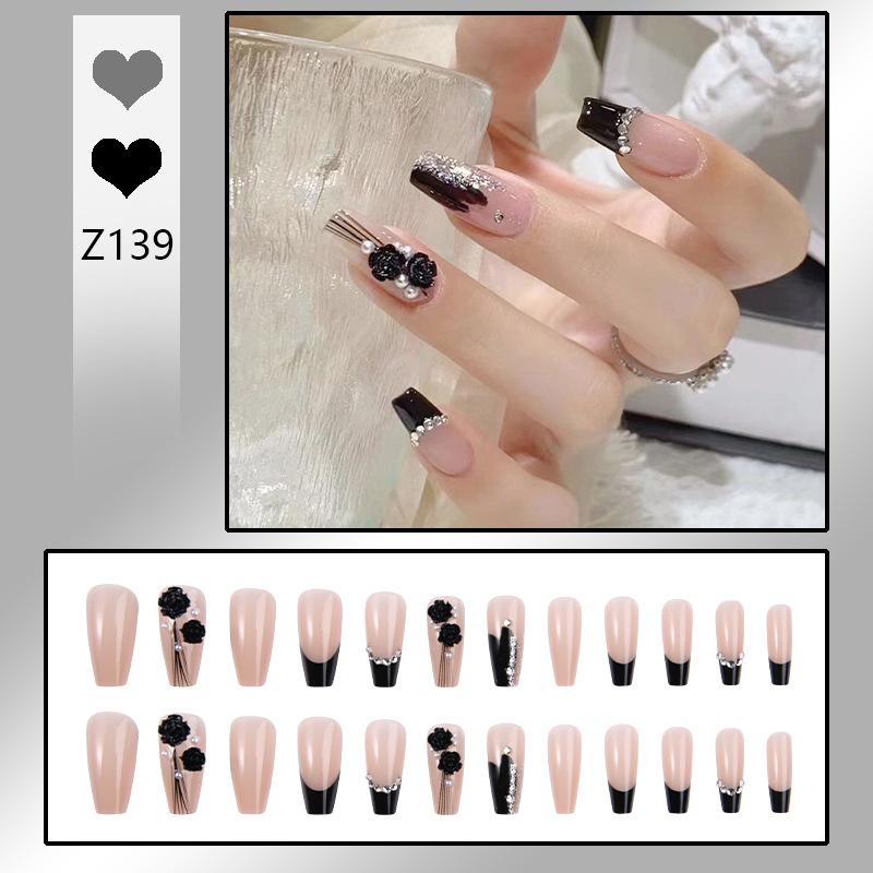 Product Introduction of [Free Jelly Glue] French Manicure Short False Nails Manicure Fake Nails Fake Nails Cute Fake Nails Angry Nails Short Nail Polish 7