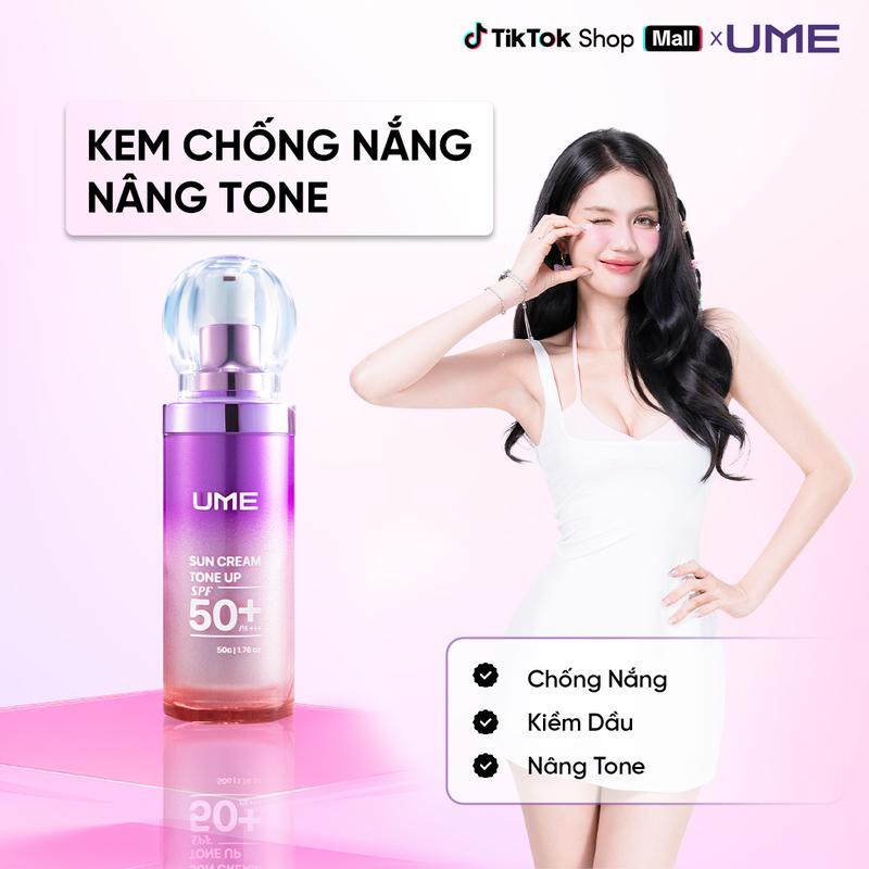 Kem Chống Nắng Nâng Tông UME SPF50+/PA+++ 50g Hỗ Trợ Kháng Nước Kiềm Dầu Cấp Ẩm Chăm Sóc Da Nữ Women Skincare Dưỡng Ẩm Da