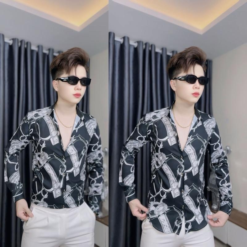 Mẫu sơ mi hoạ tiết hoàng gia phong cách DC ,sang , chất , co dãn nhẹ 2 chiều 0