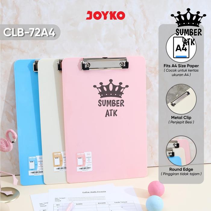 Promo Clipboard JOYKO Papan Jalan Alas Ujian CLB-72 Ukuran A4 - A4 Blue ...