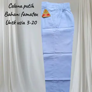 Celana Putih Panjang Bawahan Seragam Sekolah Anak SD SMP SMA Bahan Famatex Untuk Usia 3-20 Tahun Fashion