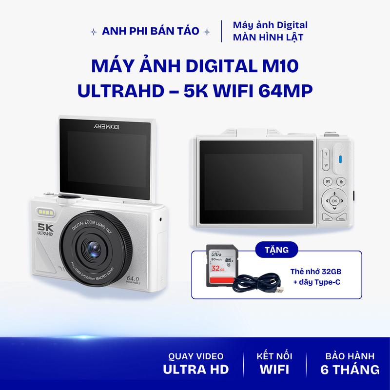 Máy Quay Chụp Ảnh Digital M10 UltraHD Chất Lượng Hình Ảnh 64MP