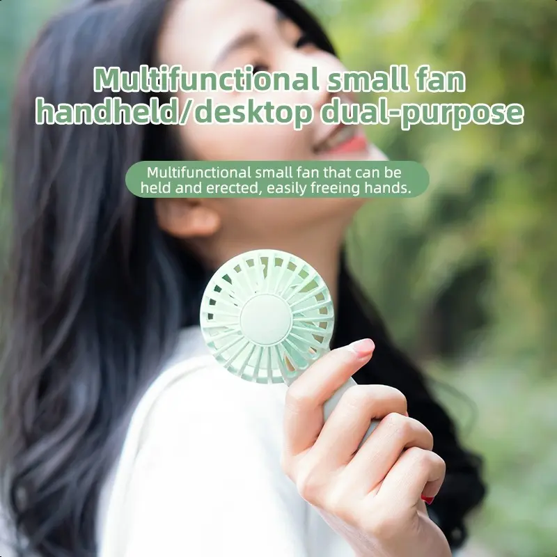 【produk promosi】Portable Handheld Fan 3 Gears Quiet Operation Long Battery Life with Type-C Charging Angin Kipas Hijau Merah Ungu 5
