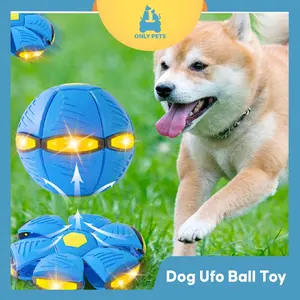 ONLY PETS Pet UFO Magic Flying Ball LED Mainan Bola Ajaib Anjing Injak