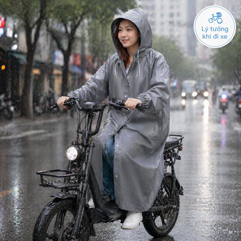 Áo mưa mùa hè dày dặn, dáng dài, dễ mang theo, chống mưa lớn, dùng cho cả nam…