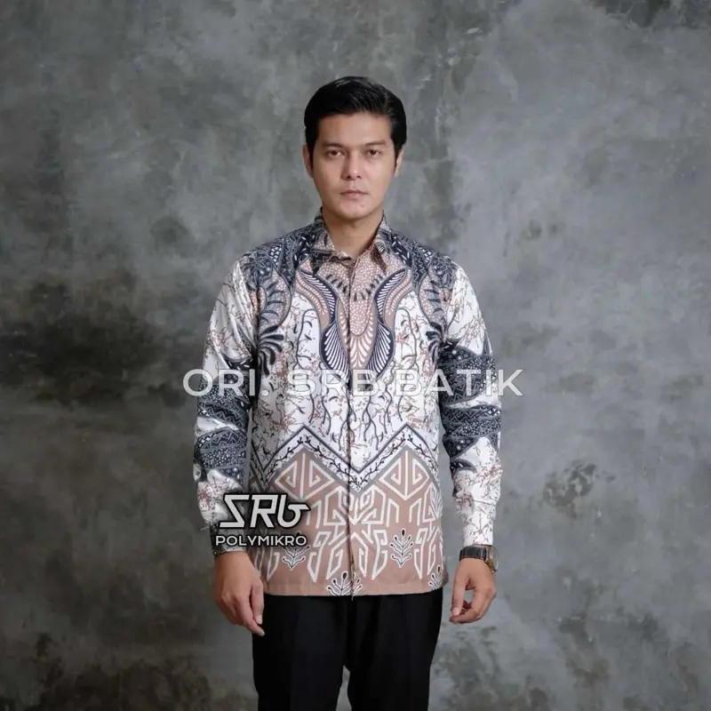 ATAMA| Kemeja Batik Pria Formal Lengan Panjang Halus Premium Keren| Baju Batik Cowok Slimfit| Batik Laki Laki Dewasa Katun Murah Motif Modern Masa Kini Bahan Tebal 4