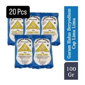 garam murah beryodium cap lima lima 20pcs kemasan 100gr Baso