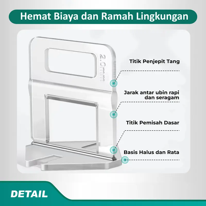 ASTEEL Klip Clip Nat 1.5mm Ekonomi Alat Perata Pasang Keramik Granit Lantai Dinding Tile Leveling Spacer Wedge Pasak 1