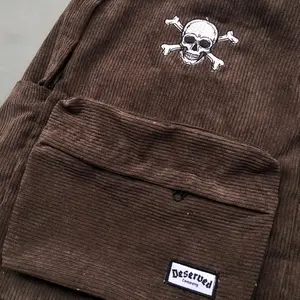 DESERVED - TAS RANSEL CORDUROY SKULLSERVED BACKPACK TAS SEKOLAH PRIA WANITA ransel
