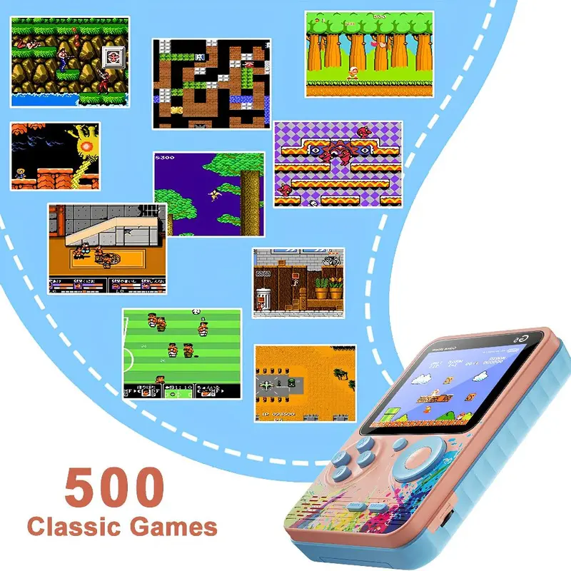 UPLU Gameboy Retro Mini Portable 500 in 1 Gamepad Console Machines Layar HD 3 Inch Connect TV 5