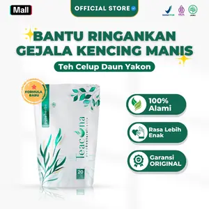 Teacona Teh Herbal Daun Yakon untuk Bantu Ringankan Gejala Kencing Manis - Aman, BPOM - Isi 20pcs
