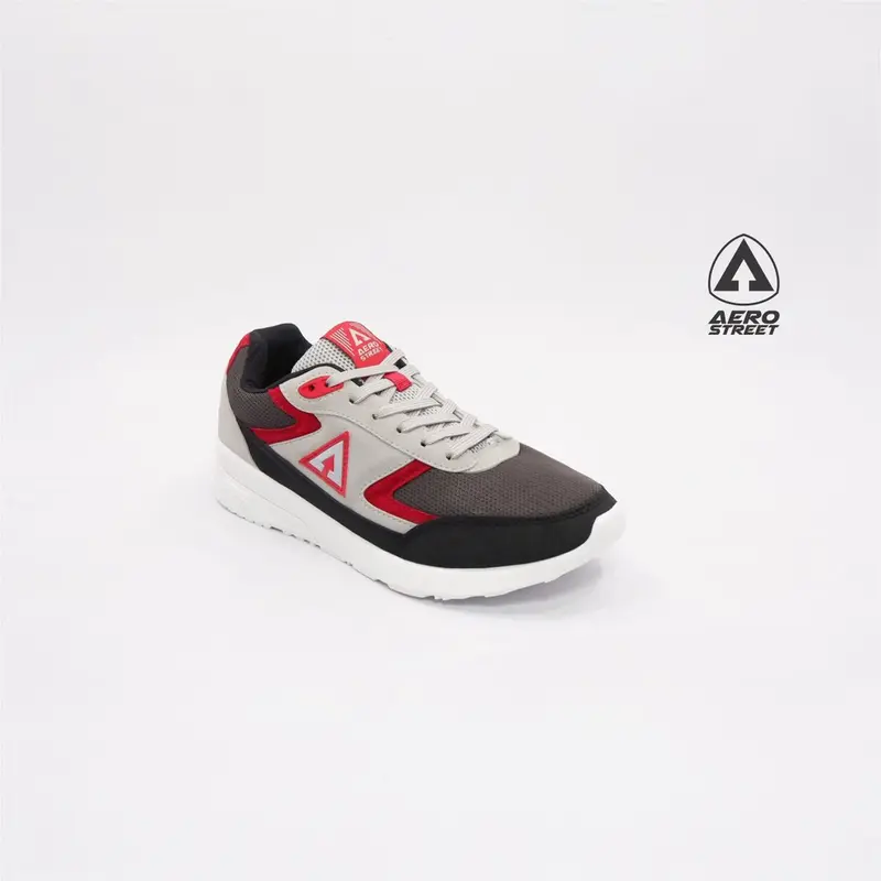 Aerostreet 36-45 Osaka Putih Abu Merah - Sepatu Sneakers Casual Pria Wanita Aero Street 21HH20 2