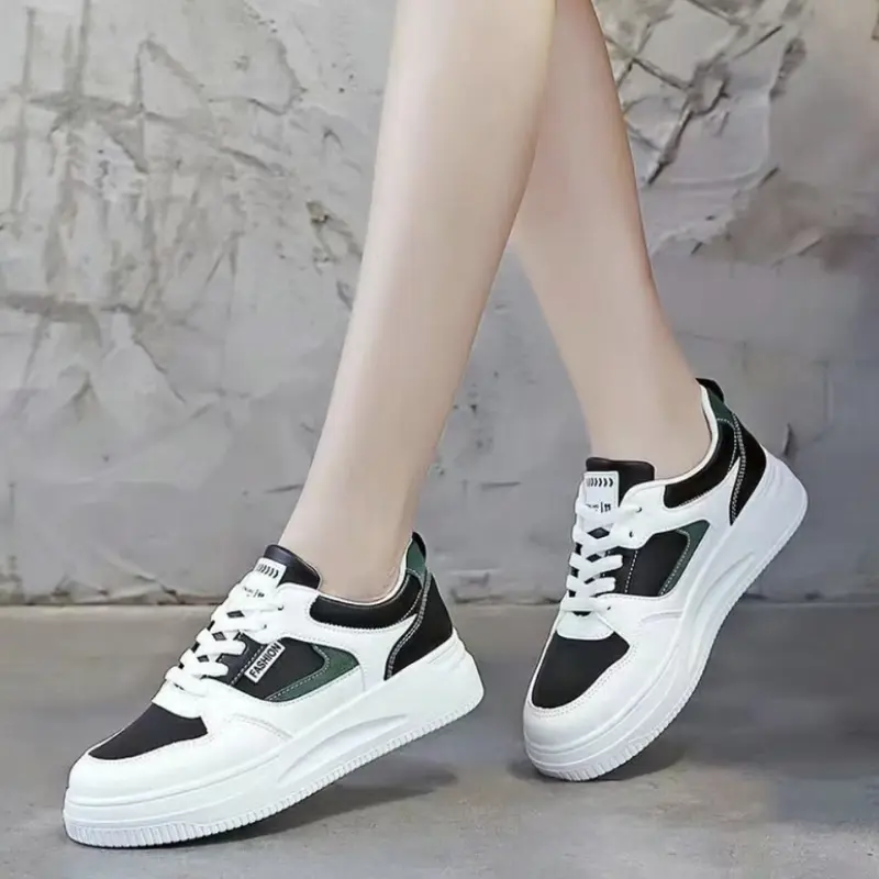 Giày Bệt Nữ Màu Trắng, Thời Trang Hàn Quốc, Giày Thể Thao Cao Su Thường Ngày Cho Nữ Sneaker Shoes 7