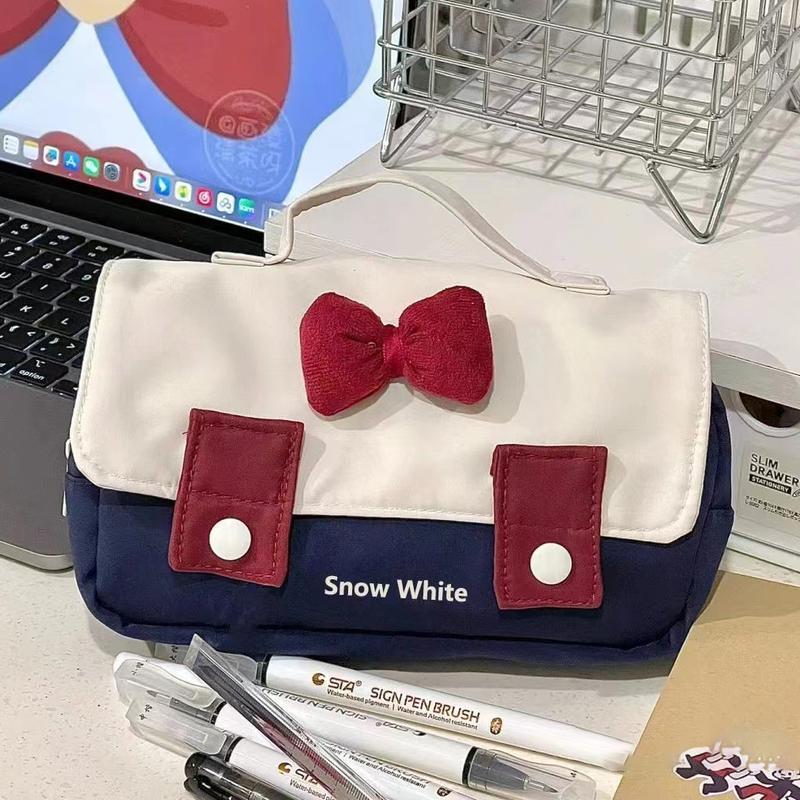 Hộp Đựng Bút Chì Thiết Kế Bạch Tuyết Nhật Bản Dung Tích Lớn Dễ Thương Nhiều Ngăn Túi Đựng Đồ Đơn Giản