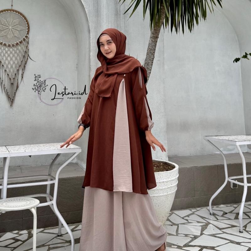 Mazaya Setelan Rok syar’i baju lebaran muslimah Airflow Wanita - Shop ...
