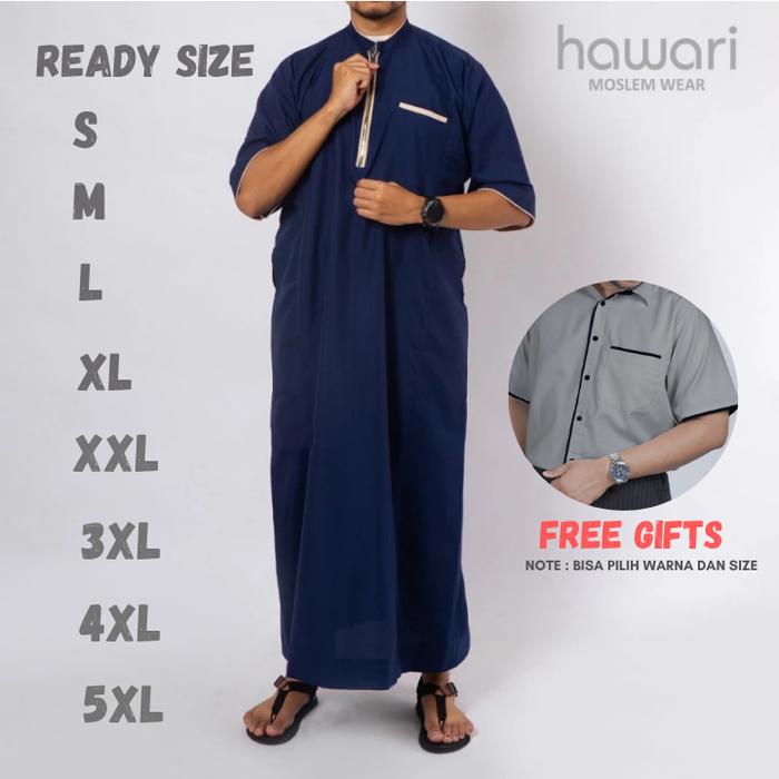 Gambar Jubah Gamis Pria Lengan Pendek Abu Bakar Original by Hawari dari Baju Berkah Store Kota Tangerang Selatan Tokopedia