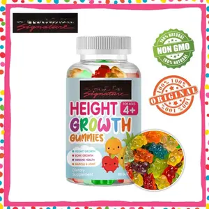sehatina,- KIRKLAND Height Growth Gummies for Kids Vitamins Gummies Improve bone density, support joint health, calcium strengthens bones 60pcs Permen jeli peninggi badan anak Kalsium memperkuat tulang