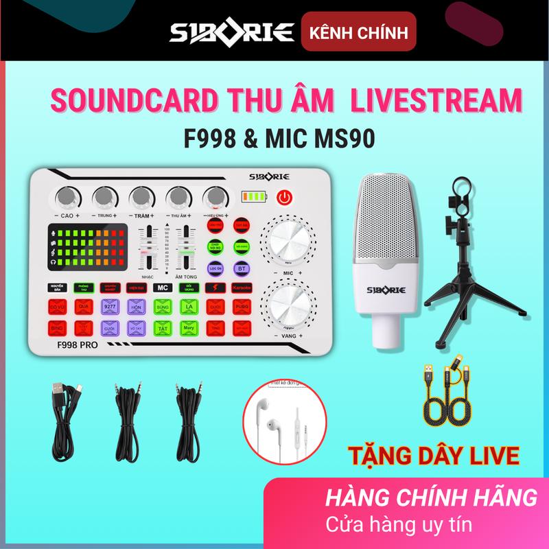  LIVE1  BẢN TIẾNG VIỆT  Bộ Soundcard Livestreams F998 kèm mic M998 MS90   cao cấp   thiết bị thu âm chuyên nghiệp tại nhà  hát karaoke tại nhà CHÍNH HÃNG tích hợp nhiều hiệu ứng blutooh - SIBORIE 