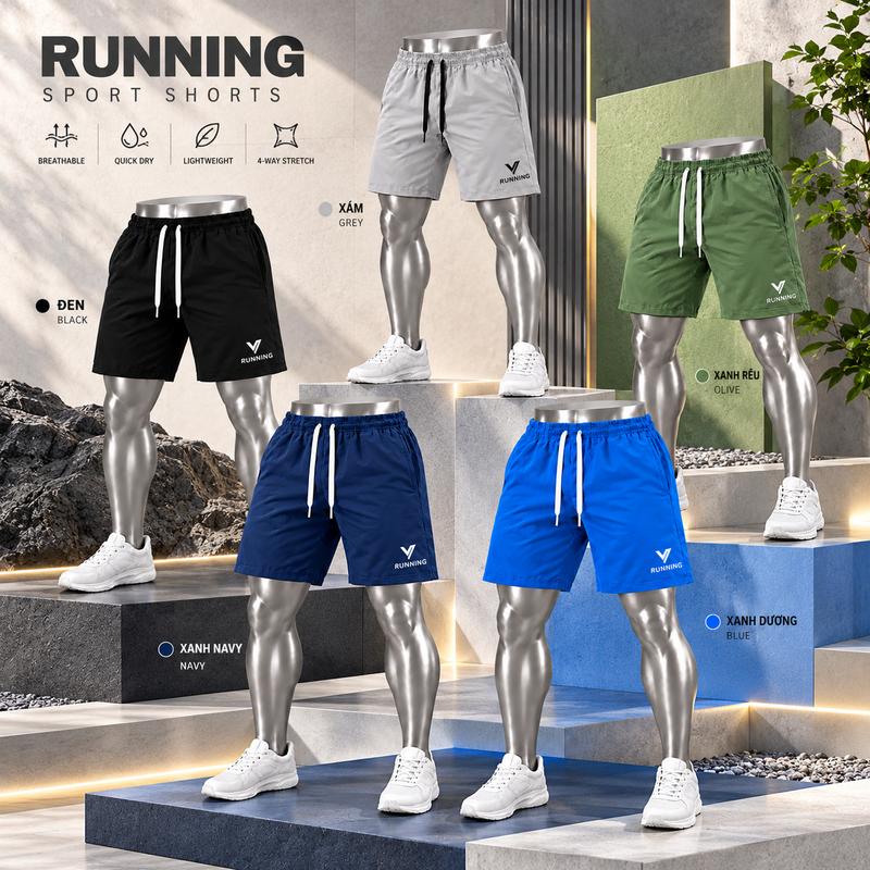 Combo 5 quần Đùi RUNNING - Quần Short Nam, Rẻ Đẹp, Chất Gió Logo Running quần short nam