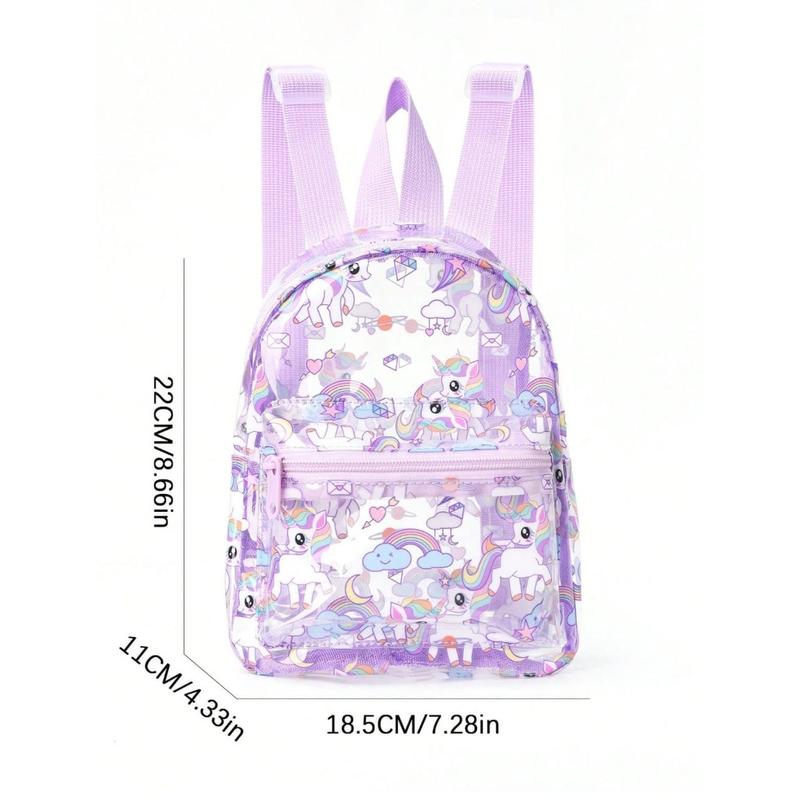 Tas Anak Perempuan Mika Unicorn Rainbow PVC Anti Air Backpack Fashion Ransel 2