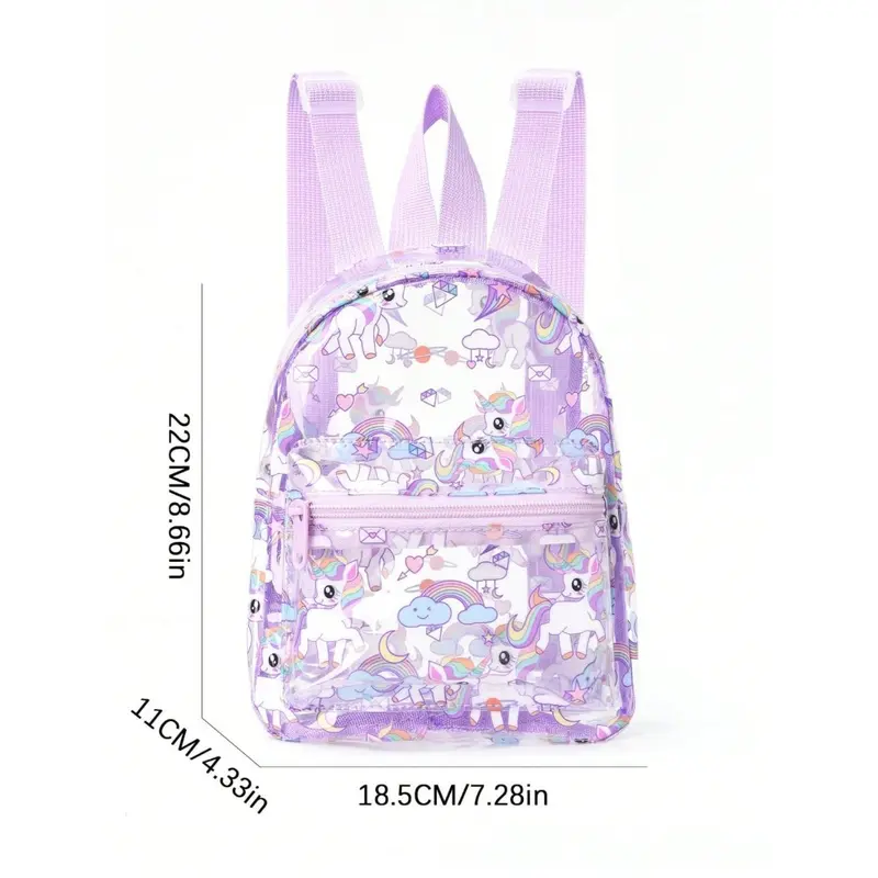 Tas Anak Perempuan Mika Unicorn Rainbow PVC Anti Air Backpack Fashion Ransel 2