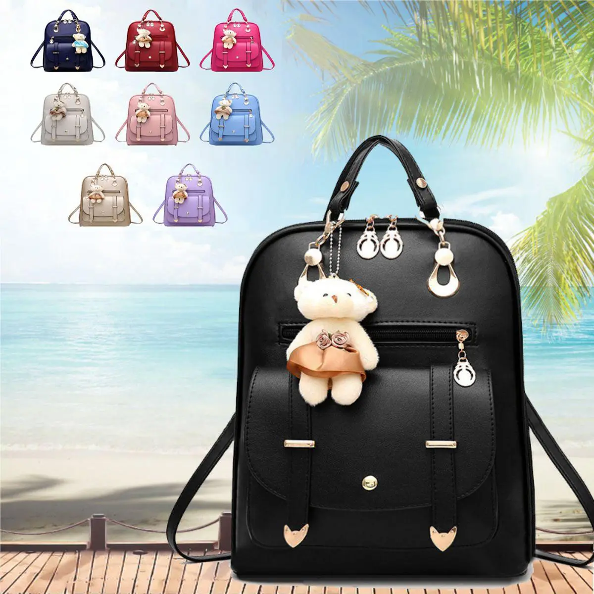 Ba Lô Nữ, Thời Trang, Thích Hợp Cho Học Sinh, Túi Du Lịch Đi Chơi Cầm Tay Có Khóa Kéo Bag Backpack