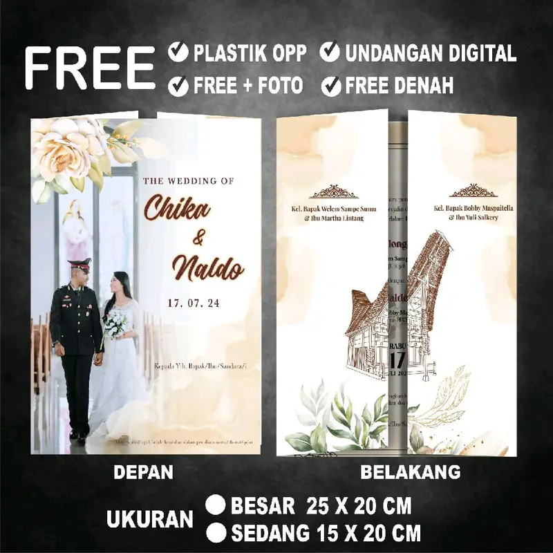 (100 pcs) undangan terbaru tema suku free plastik free desan free tambah denah lokasi free undangan digital 0