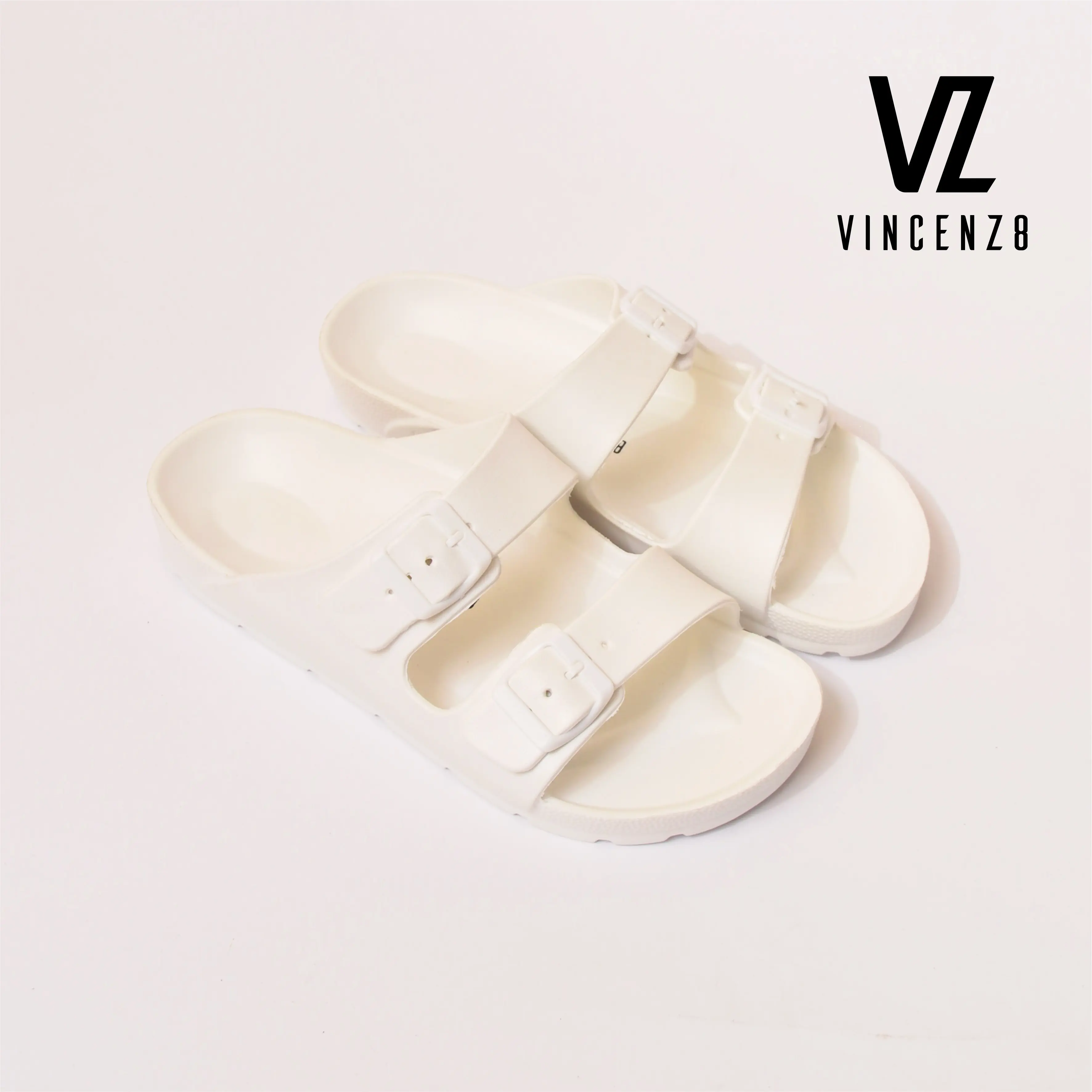 Sandal Selop Pria VINCENZ8 Karet Tali Strap Anti-Slip Import Terbaru Kasual Hitam - Shoes