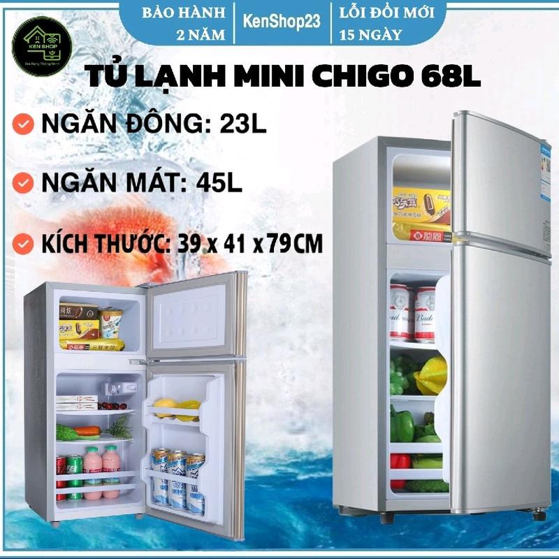  Tủ Lạnh Mini CHIGO 68 Lít   Ngăn Đông 23L Ngăn Mát 45L   
